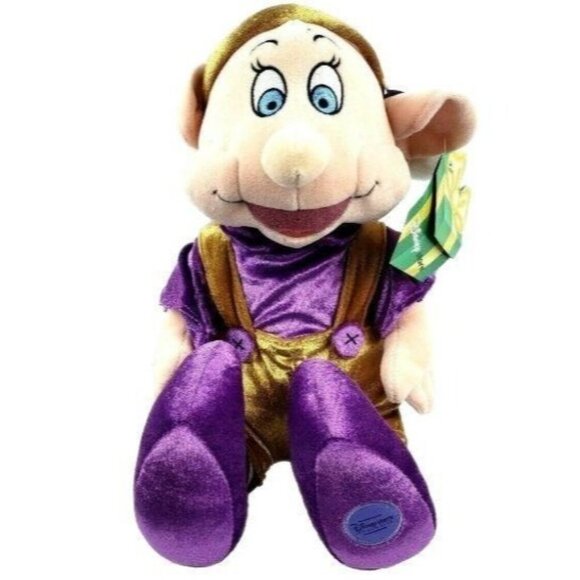 Disney Store Snow White The Seven Dwarfs Dopey 12 inch Plush Christmas Elf Toy - Picture 1 of 11